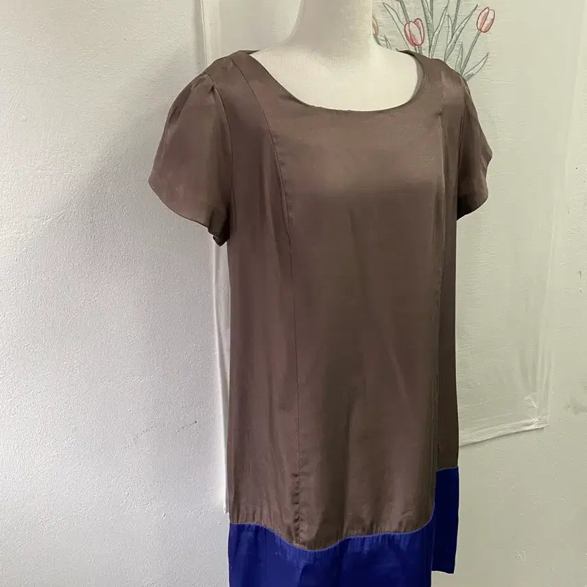 [BUNJANG] Plastic Island Navy Colorblock Short Sleeve Dress / 플라스틱 아일랜드 네이비 배색 반팔 원피스