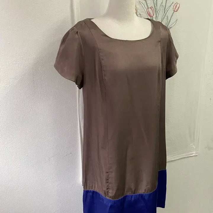 [BUNJANG] Plastic Island Navy Colorblock Short Sleeve Dress / 플라스틱 아일랜드 네이비 배색 반팔 원피스
