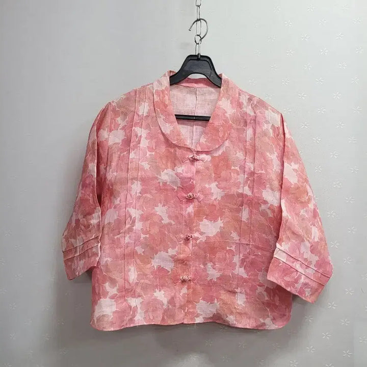 [BUNJANG] Pink Floral Pattern Linen Hanbok Jeogori / 77)모시저고리