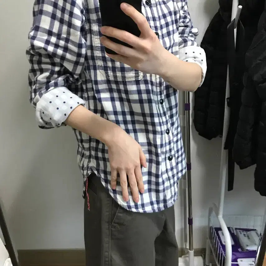 [BUNJANG] Check Dot Shirt / 체크도트셔츠