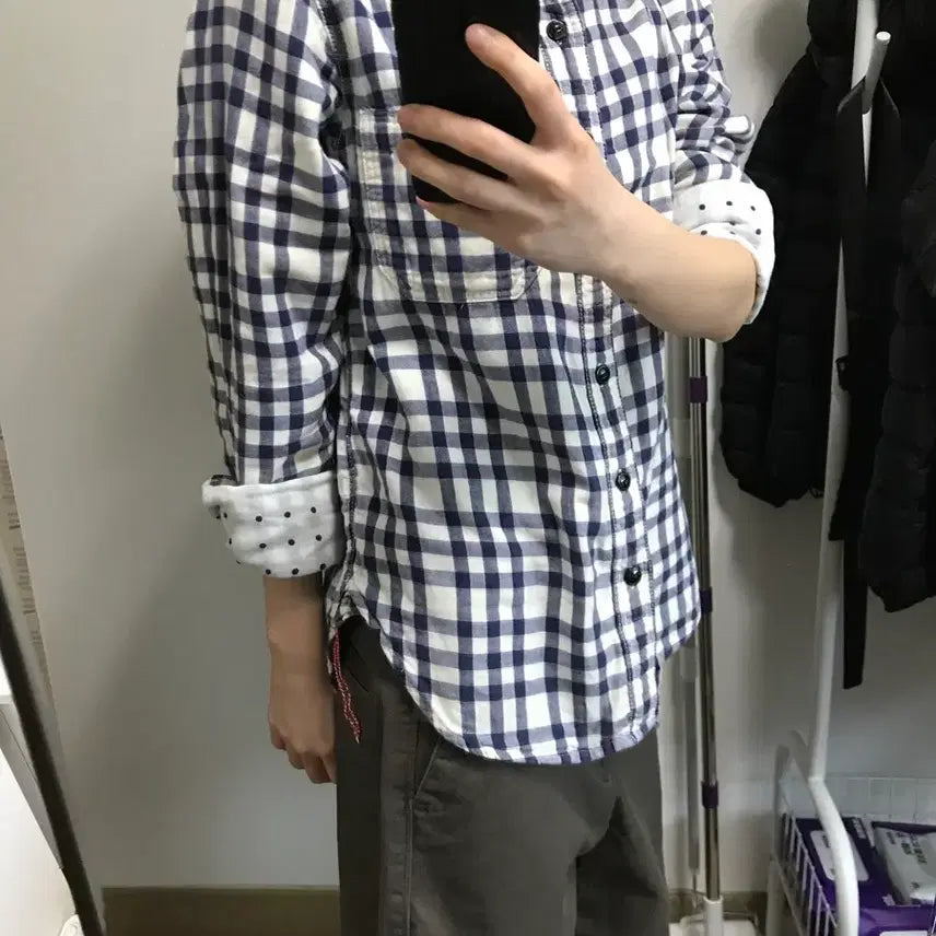 [BUNJANG] Check Dot Shirt / 체크도트셔츠