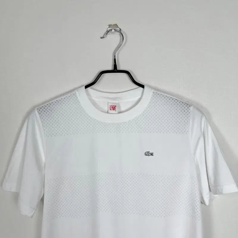 [SOLD OUT] 라코스테/화이트 라운드 반팔 티 티셔츠 S 90/라덴
