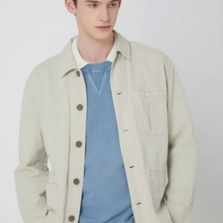 [BUNJANG] Henry Cotton Linen Dyed Chore Jacket Size 46 / 헨리코튼 린넨 다잉 초어 자켓 46