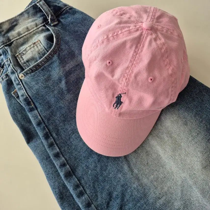 [BUNJANG] Polo Ralph Lauren Pastel Pink Cotton Twill Baseball Cap / 폴로랄프로렌 핑크 볼캡모자