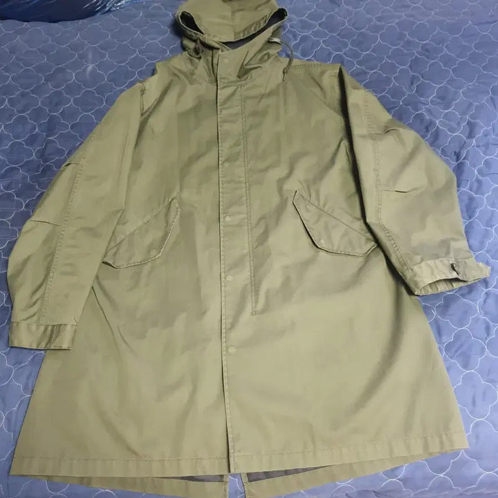 [BUNJANG] Uniqlo Blocktech Cotton Poly Fishtail Parka Khaki (L) / (품절) 유니클로 블록테크 코튼 폴리 기능성 피쉬테일 파카 카키 (L)
