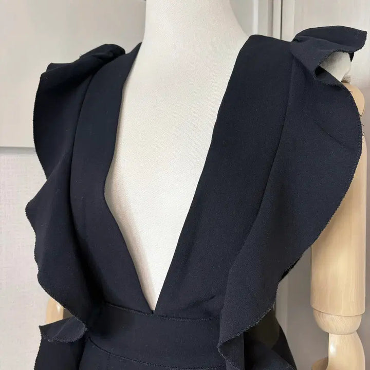 [BUNJANG] Ozsécon Ruffle Detail Slit Dress / 오즈세컨 러플장식 트임원피스