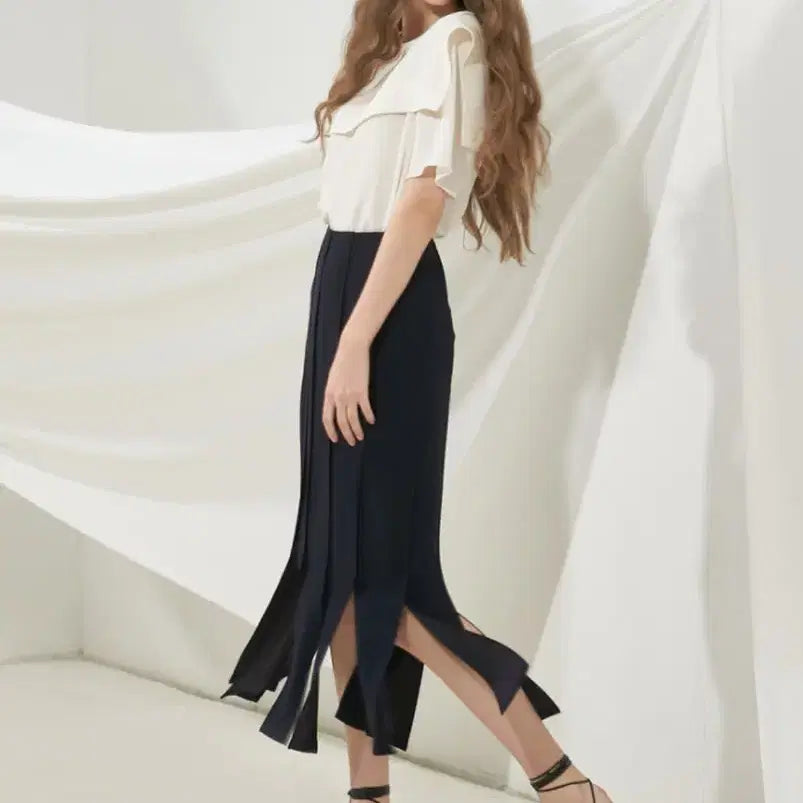 [BUNJANG] Collaboratory Slit Skirt (Navy, Size M) / 콜라보토리 슬릿 스커트