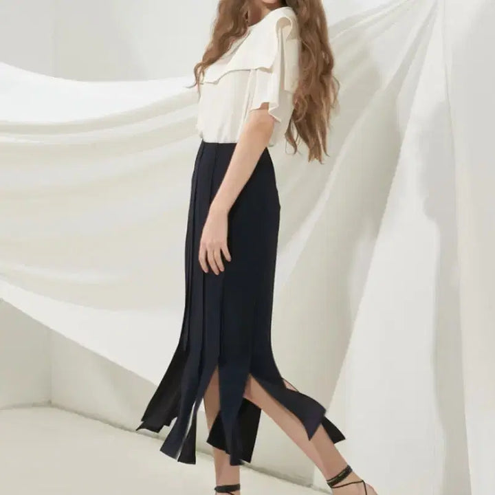 [BUNJANG] Collaboratory Slit Skirt (Navy, Size M) / 콜라보토리 슬릿 스커트