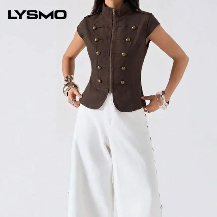 [BUNJANG] LYSMO Brown Napoleon Vintage Jacket / LYSMO 브라운 나폴레옹 빈티지 자켓