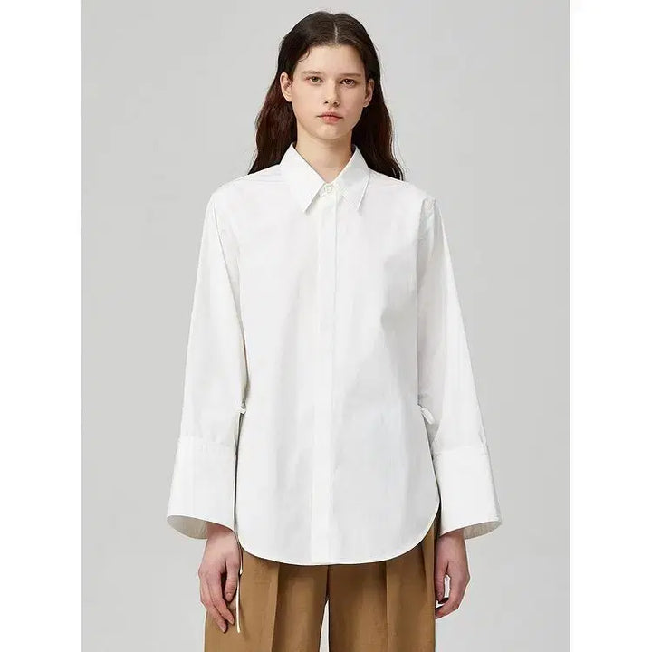 [BUNJANG] Studio Tomboy String Oversized Blouse Shirt / 스튜디오 톰보이 오버 커프스 스트링 오버핏 블라우스 셔츠