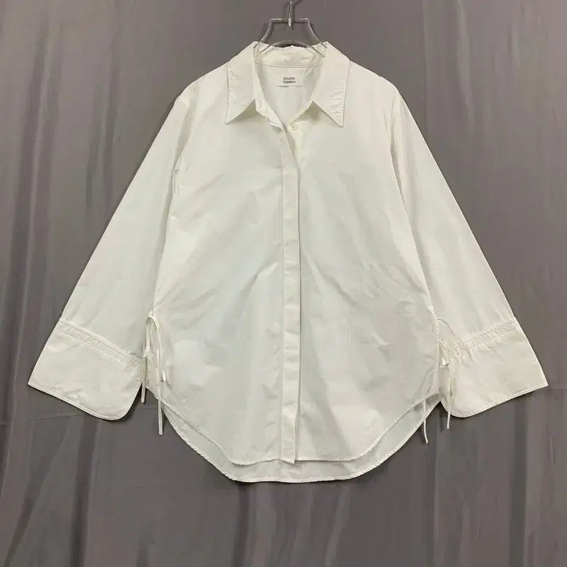 [BUNJANG] Studio Tomboy String Oversized Blouse Shirt / 스튜디오 톰보이 오버 커프스 스트링 오버핏 블라우스 셔츠