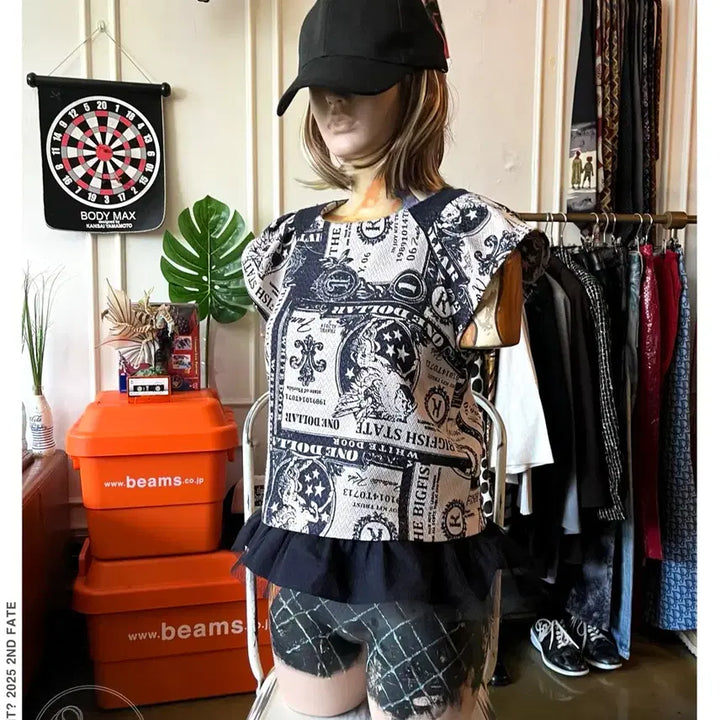[BUNJANG] Titilate Valet Japanese Vintage Gothic Lace Lettering Top / Titilate Valet 일본 빈티지 고딕 레이스 레터링 탑