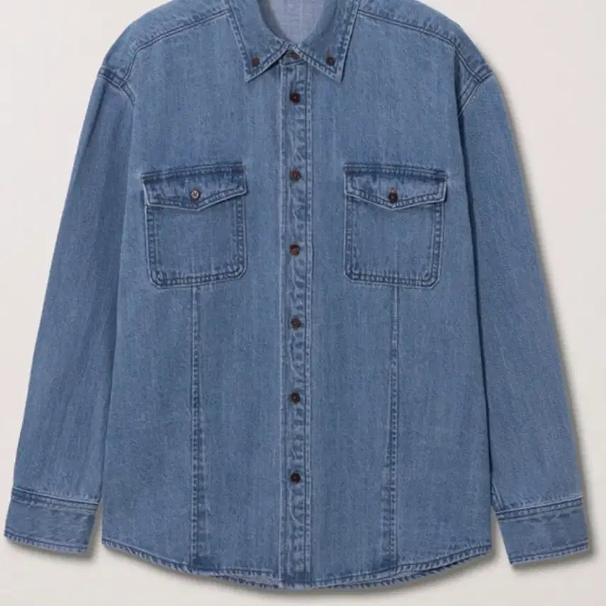 [BUNJANG] Dunst Oversized Denim Shirt / 던스트 오버사이즈 데님 셔츠 청셔츠 청와이셔츠