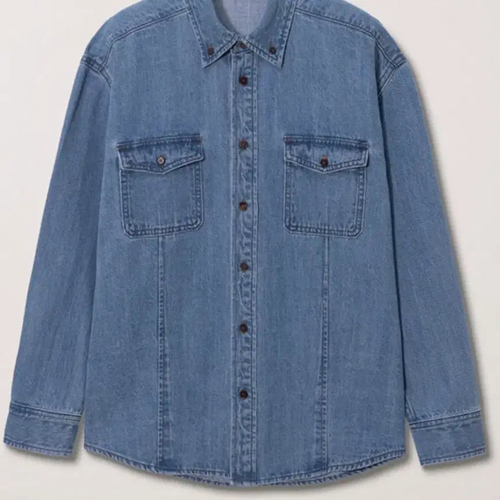 [BUNJANG] Dunst Oversized Denim Shirt / 던스트 오버사이즈 데님 셔츠 청셔츠 청와이셔츠
