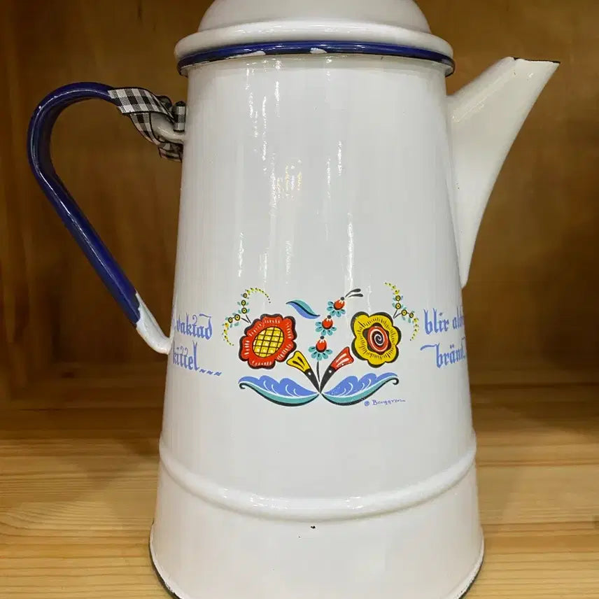 [BUNJANG] Vintage White Enamel Kettle / 빈티지 힌색 법랑 주전자