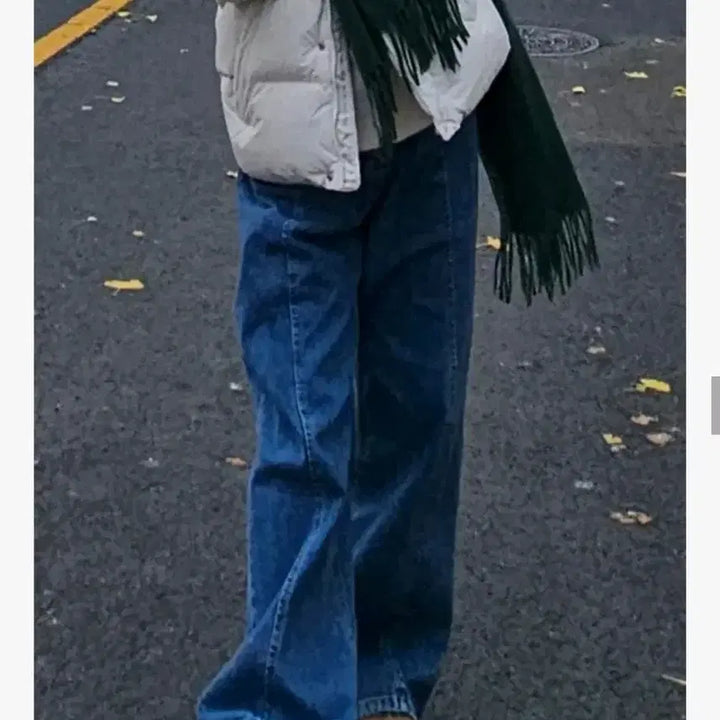 [BUNJANG] Unknown Planet Wide Fleece Lined Denim Jeans / 언노운 플라넷 와이드 기모 데님 청바지