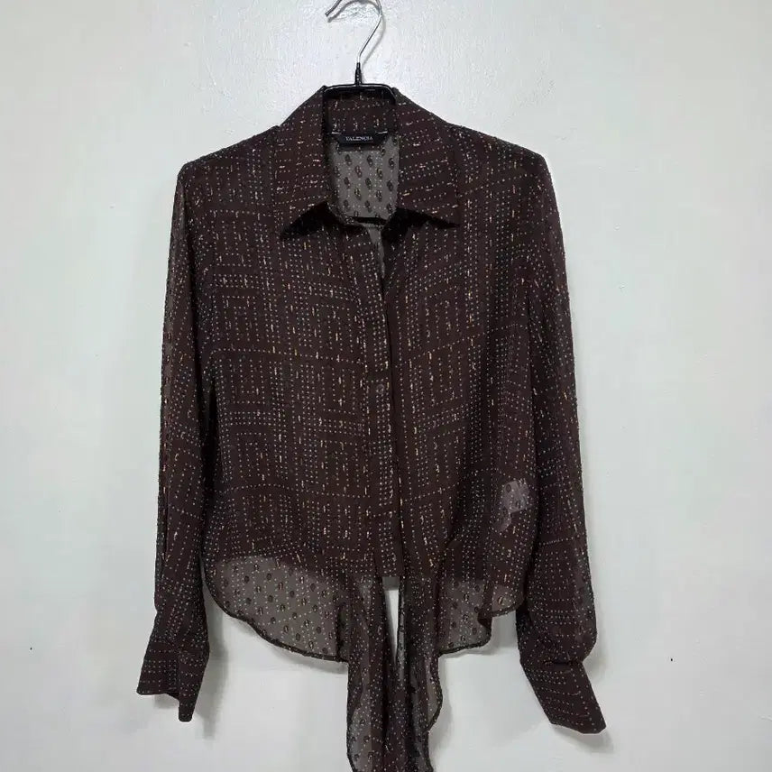 [BUNJANG] Balenciaga Brown Pattern Blouse / 발렌시아 브라운 패턴 블라우스.260507