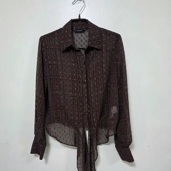 [BUNJANG] Balenciaga Brown Pattern Blouse / 발렌시아 브라운 패턴 블라우스.260507