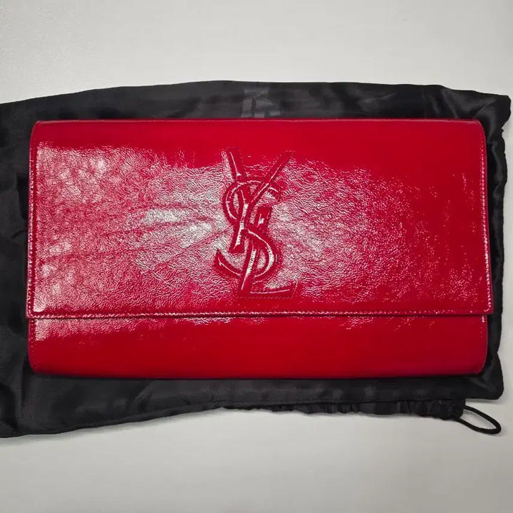 [BUNJANG] Saint Laurent Red Patent Clutch Bag / 생로랑 레드 페이던트 클러치백