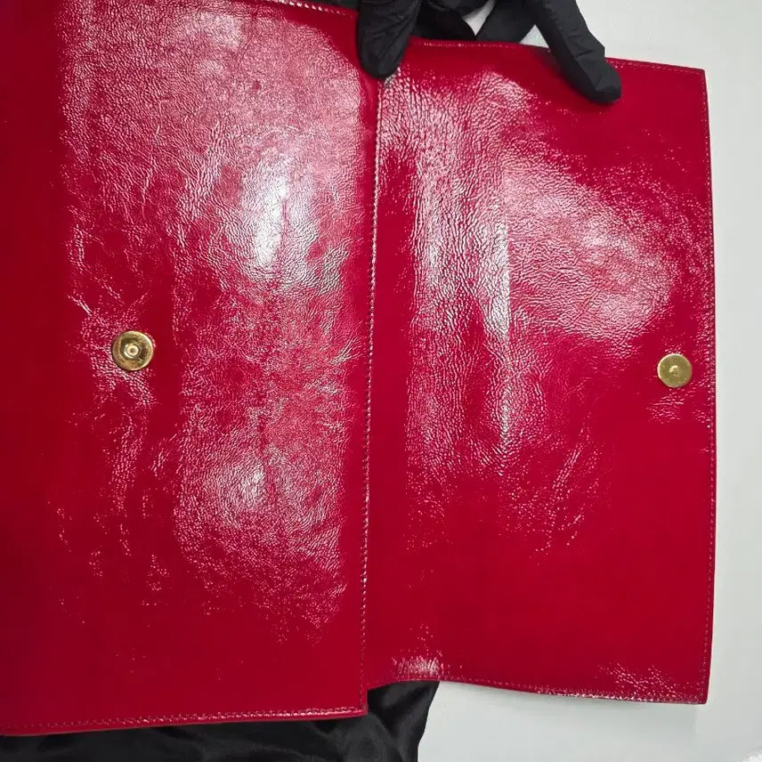 [BUNJANG] Saint Laurent Red Patent Clutch Bag / 생로랑 레드 페이던트 클러치백