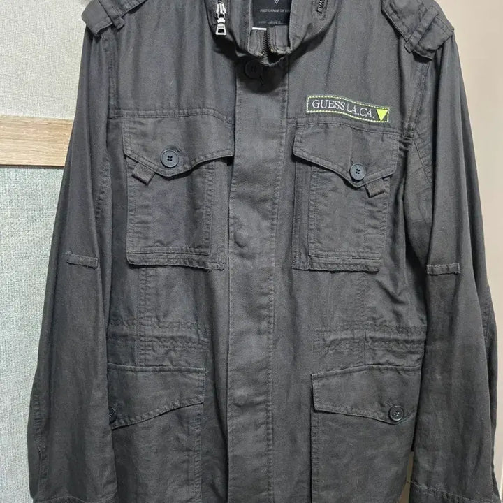[BUNJANG] Guess L.A. CA Field Jacket Black / 게스 L.A. CA 야상 점퍼 블랙