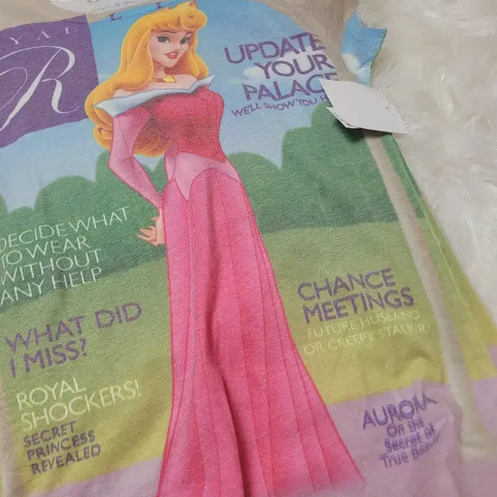 [BUNJANG] Disney Aurora Princess Short Sleeve T-Shirt / 디즈니 오로라 공주 반팔 티셔츠