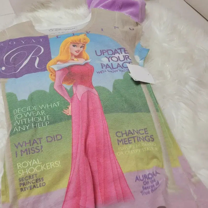 [BUNJANG] Disney Aurora Princess Short Sleeve T-Shirt / 디즈니 오로라 공주 반팔 티셔츠