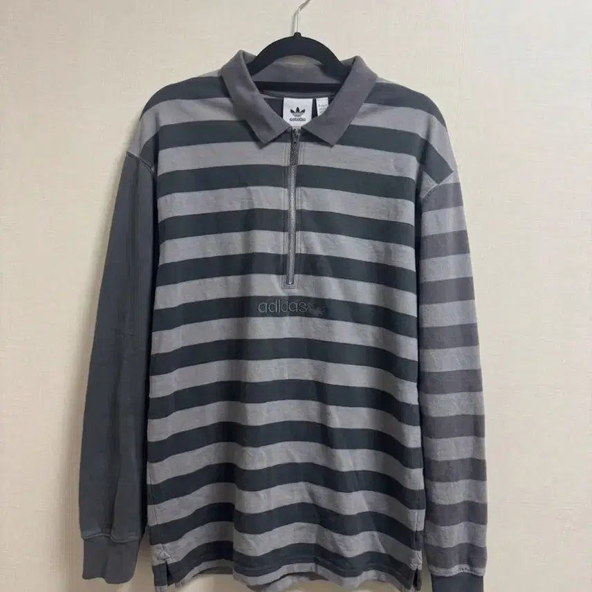 [BUNJANG] Adidas Striped Rugby Shirt XL / 아디다스 스트라이프 럭비티 XL