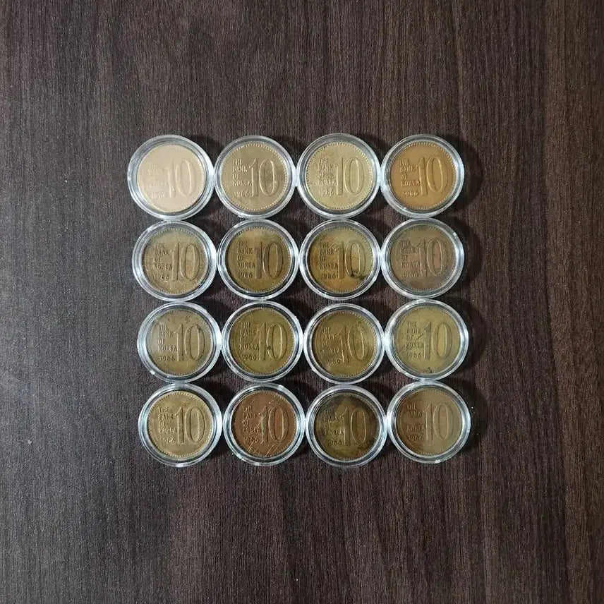 [BUNJANG] 1966 Year (First Year) 16-Piece Set, Includes 4 Washed Coins / 10주, 1966년 (초년도) 16개