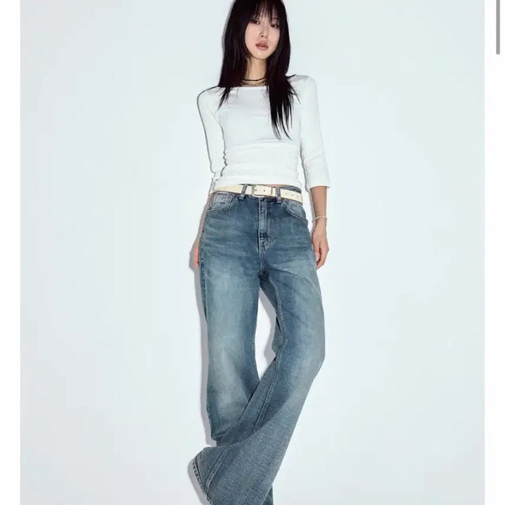 [BUNJANG] Boy Flare Denim Jeans Zigzag Loop-on Bootcut M / 보이 플레어 데님 진 지그재그 루프온 부츠컷 M