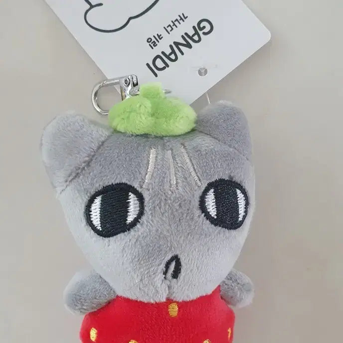 [BUNJANG] Strawberry Gonya Ni Plush Keychain (New) / 딸기 고냐니 인형 키링 새상품