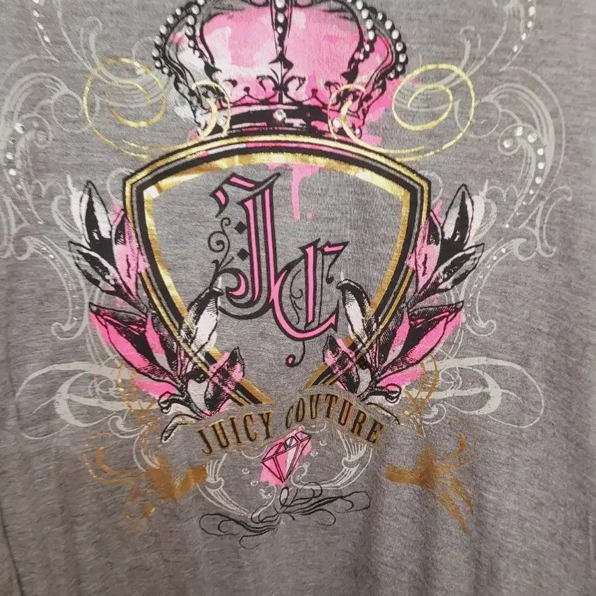 [BUNJANG] Juicy Couture JC Logo Printing T-shirt Gray / 쥬시꾸뛰르 JC 로고 프린팅 티셔츠 그레이