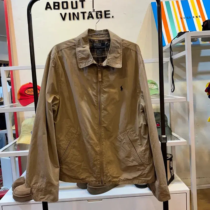 [BUNJANG] Polo Ralph Lauren Vintage Blouson Beige M / 폴로 랄프로렌 빈티지 블루종 베이지 M