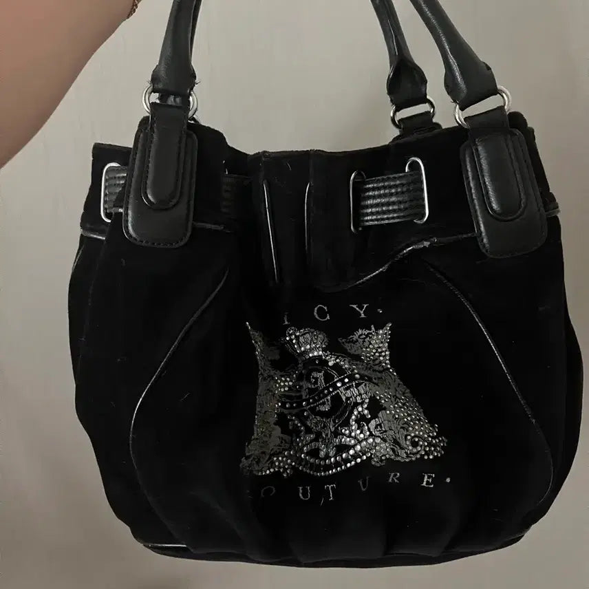 [BUNJANG] Juicy Couture Black Velvet Shoulder Bag / 쥬시꾸뛰르 블랙 벨벳 숄더백