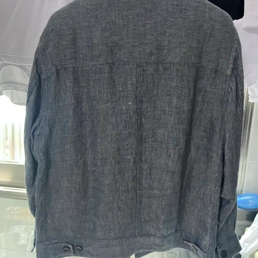 [BUNJANG] Firstfloor Linen Trucker Jacket Gracie Blue / [48] 퍼스트플로어 린넨 트러커 그레이시 블루