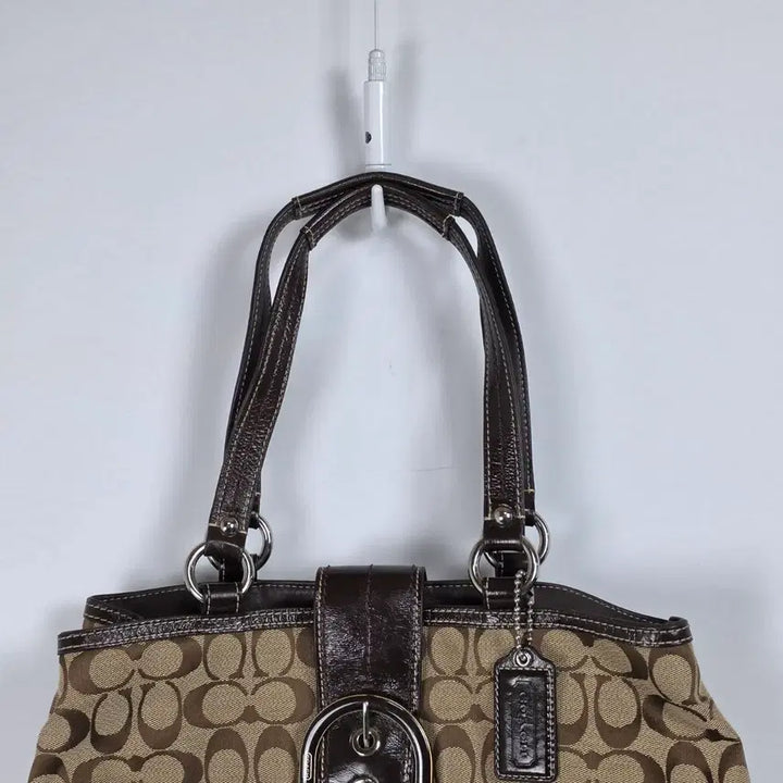 [BUNJANG] Coach Signature Canvas Tote Bag Crossbody Brown / 코치 시그니처 캔버스 토트백 크로스백 브라운 0511