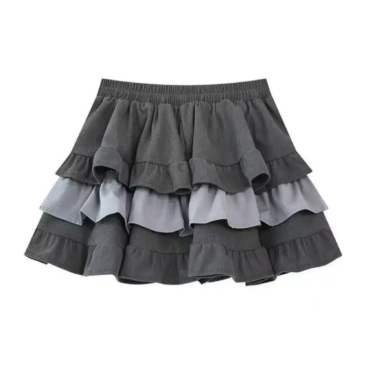 [BUNJANG] Layered Cake Pleated Mini Skirt (2 Colors) / 레이어드 케이크 주름 미니스커트(2컬러)