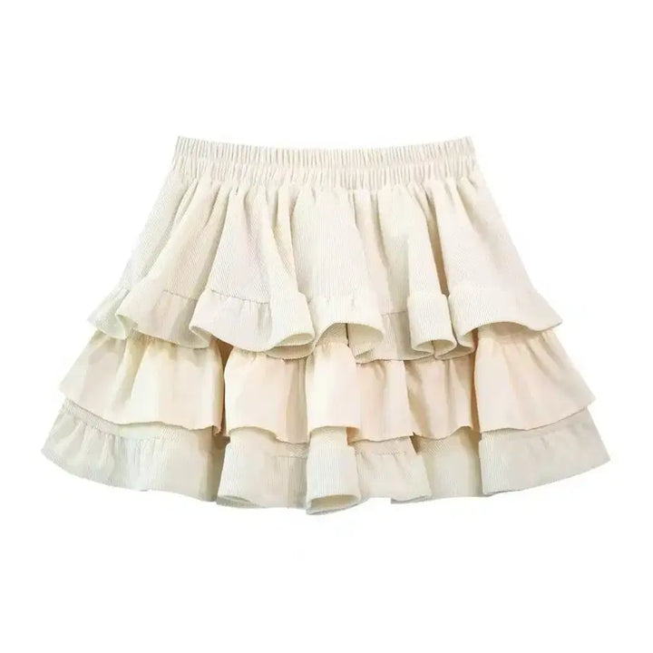 [BUNJANG] Layered Cake Pleated Mini Skirt (2 Colors) / 레이어드 케이크 주름 미니스커트(2컬러)
