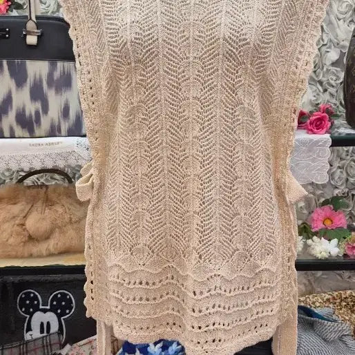 [BUNJANG] Samansa Mos2 Cotton Blend Crochet Bustier Vest / samansa mos2 면 혼방 크로쉐 뷔스티에 베스트 55 66 77