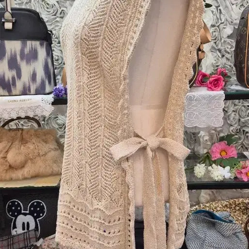 [BUNJANG] Samansa Mos2 Cotton Blend Crochet Bustier Vest / samansa mos2 면 혼방 크로쉐 뷔스티에 베스트 55 66 77