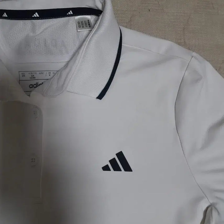 [BUNJANG] Adidas Golf White Three-Stripes Short-Sleeve Polo Shirt / [상태최상] 아디다스골프 흰색 삼선 반팔 폴로티 냉감티셔츠