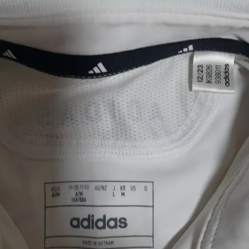 [BUNJANG] Adidas Golf White Three-Stripes Short-Sleeve Polo Shirt / [상태최상] 아디다스골프 흰색 삼선 반팔 폴로티 냉감티셔츠