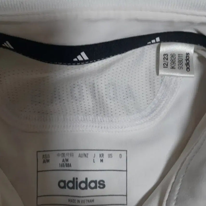 [BUNJANG] Adidas Golf White Three-Stripes Short-Sleeve Polo Shirt / [상태최상] 아디다스골프 흰색 삼선 반팔 폴로티 냉감티셔츠