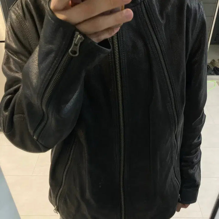 [BUNJANG] Timberland 5-Zip Leather Jacket XL / 팀버랜드 5지퍼 가죽 자켓
