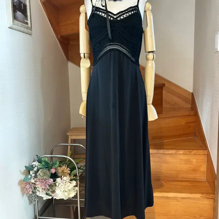 [BUNJANG] H&amp;M Black Lace Long Dress / 레이스 롱 원피스 블랙. 에이치엔엠