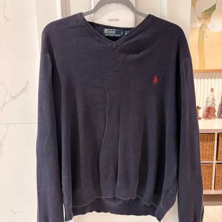 [BUNJANG] Polo Ralph Lauren Navy V-Neck Knit Sweater (XL) / (공용)폴로 브이넥 니트