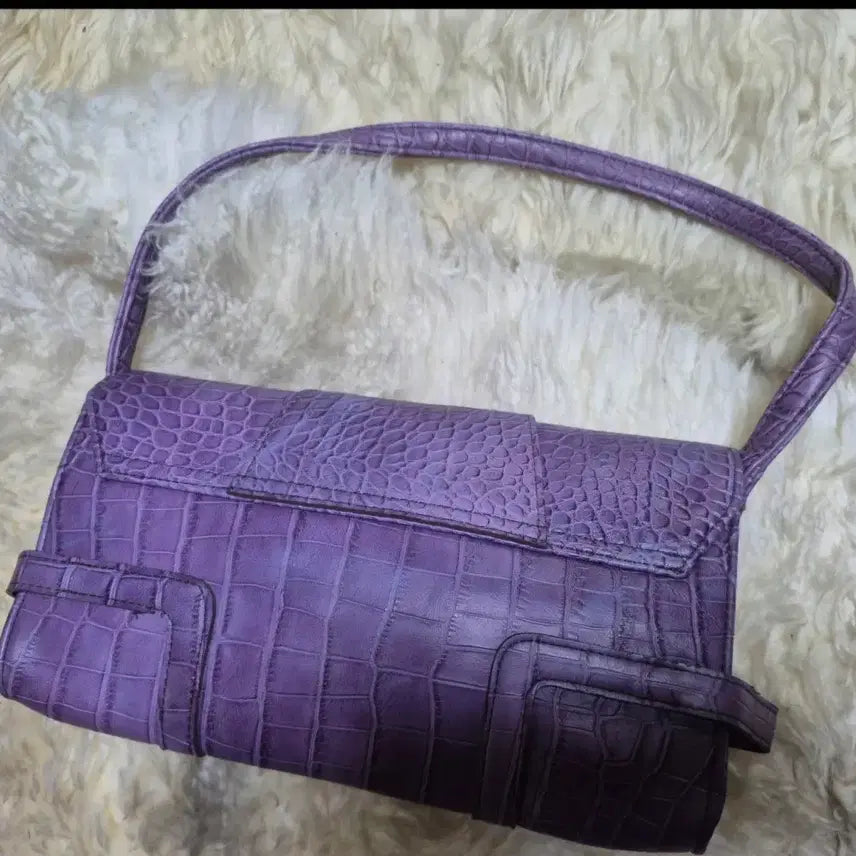 [BUNJANG] Purple Crocodile Shoulder Bag / 퍼플 크로커다일 숄더백