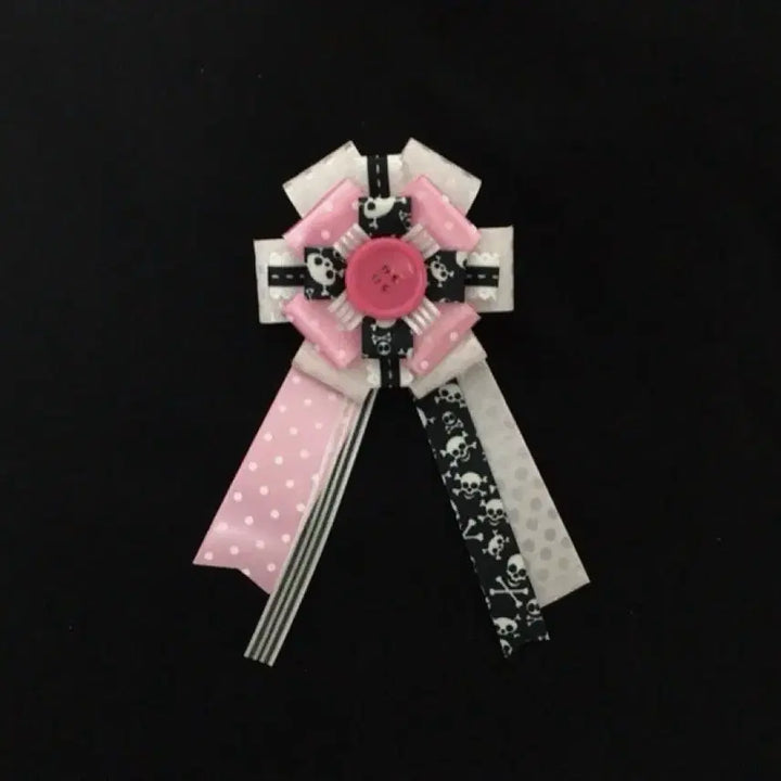 [BUNJANG] Handmade Rosette Choker / 갸루 핑크 로제트
