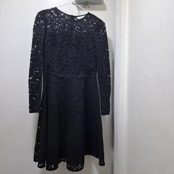 [BUNJANG] Lenibean Black Lace Long Sleeve Dress Size 55 / 레니본 블랙 레이스 긴팔 원피스55