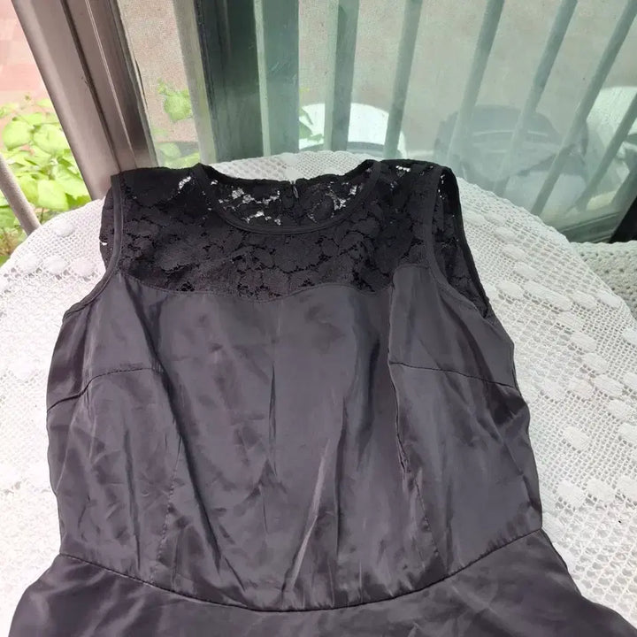 [BUNJANG] Lenibean Black Lace Long Sleeve Dress Size 55 / 레니본 블랙 레이스 긴팔 원피스55